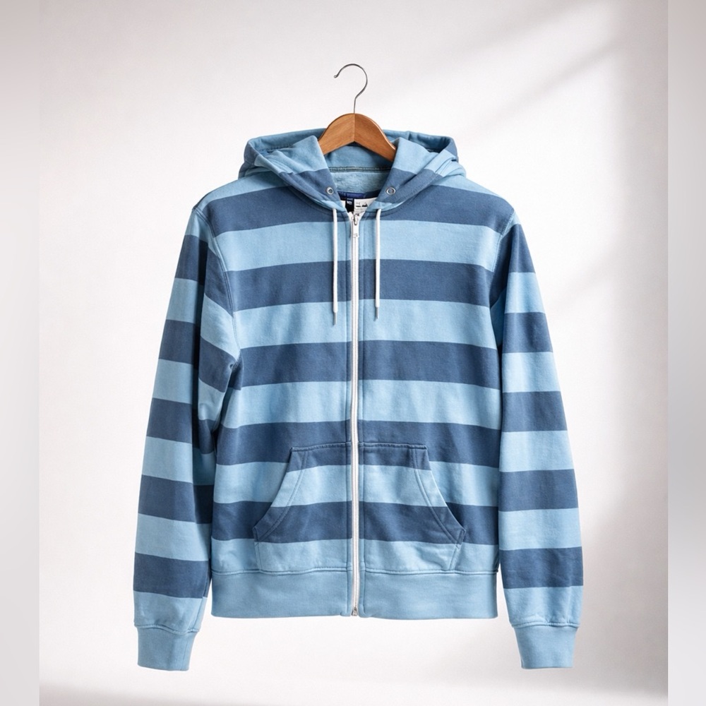 Unionbay Brand - Blue Striped Hoodie Sweater - Women's Size L